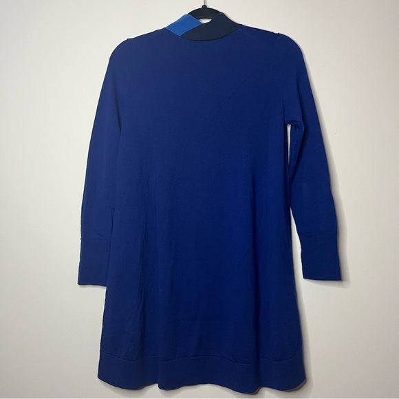 COS 100% Wool Electric Blue Longsleeve Mockneck Knit Tunic Dress - Picture 6 of 8